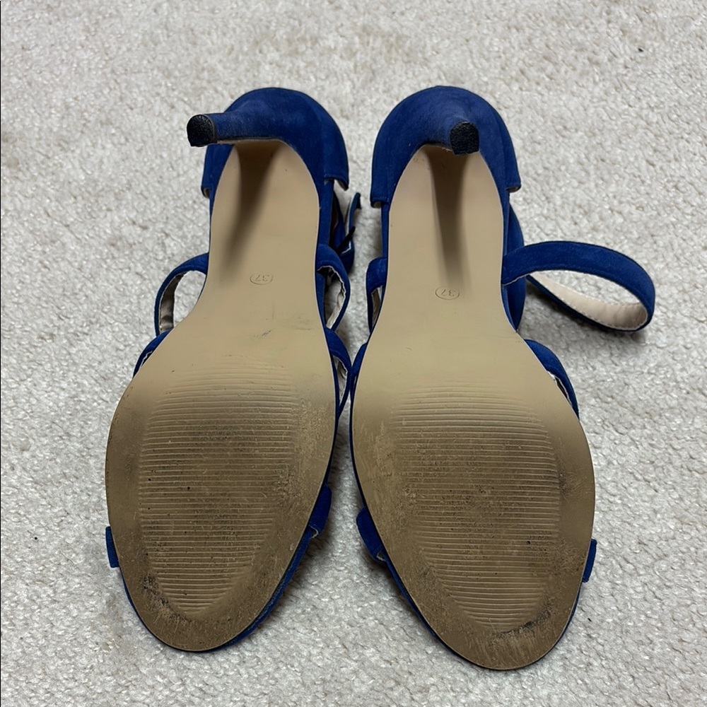 Women's Blue Strappy Heels - Picture 4 of 4